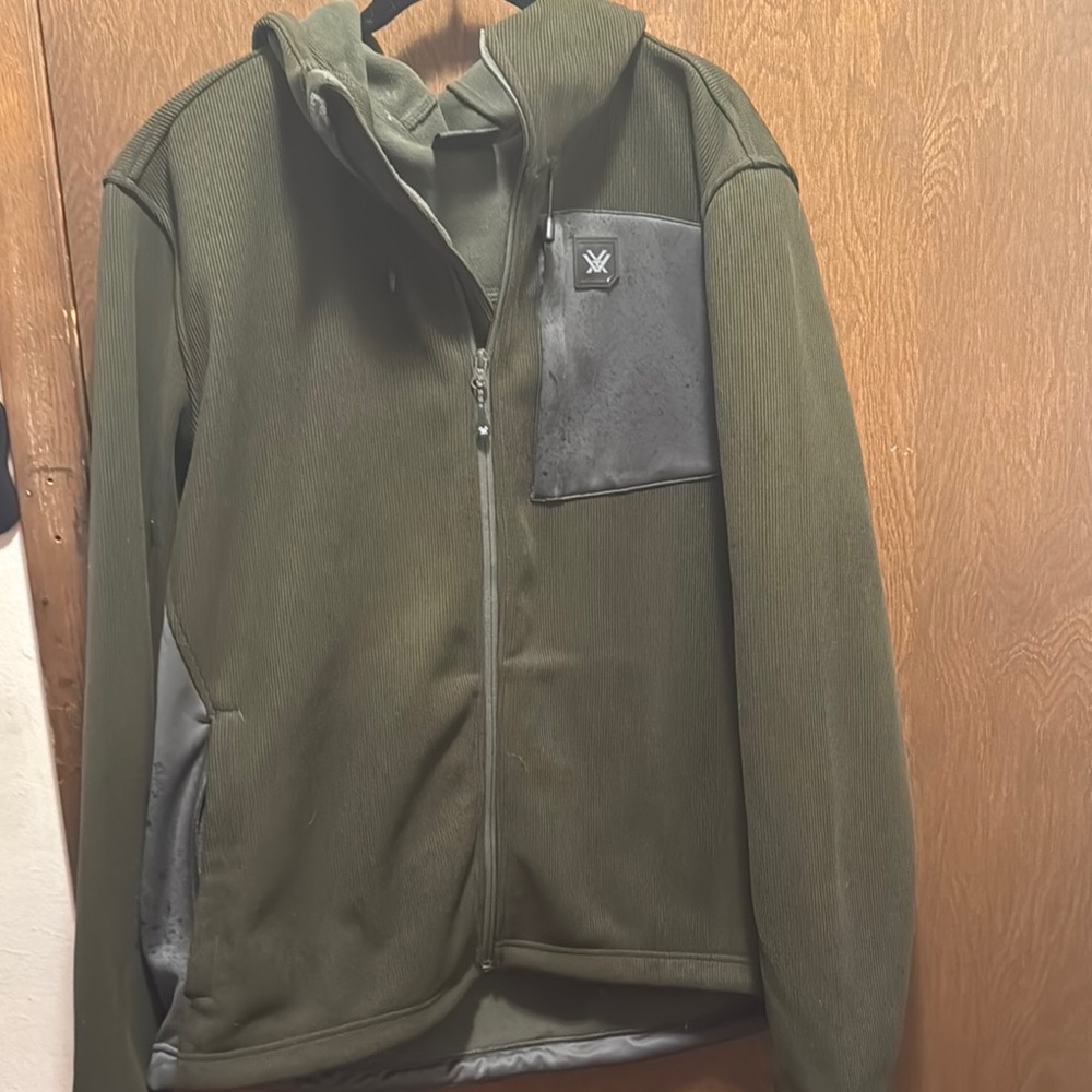 Green Performance Jacket with Stand-Up Collar and Relaxed Fit
